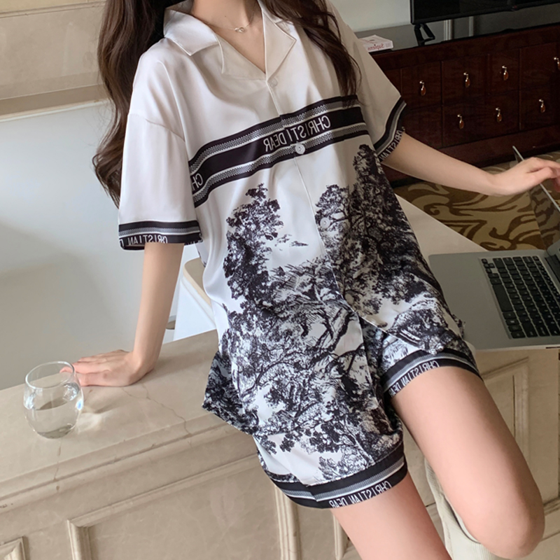 Direct To Garment Ink - Sommer frauen Pyjamas Set Luxus Satin
