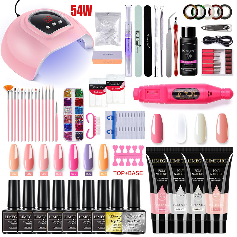 Exposure Unit Uv - Nagelverlängerungsset, Acryl-Gel-Nagellack, Nagellack mit UV-LED-Nagellampe, Maniküre-Set