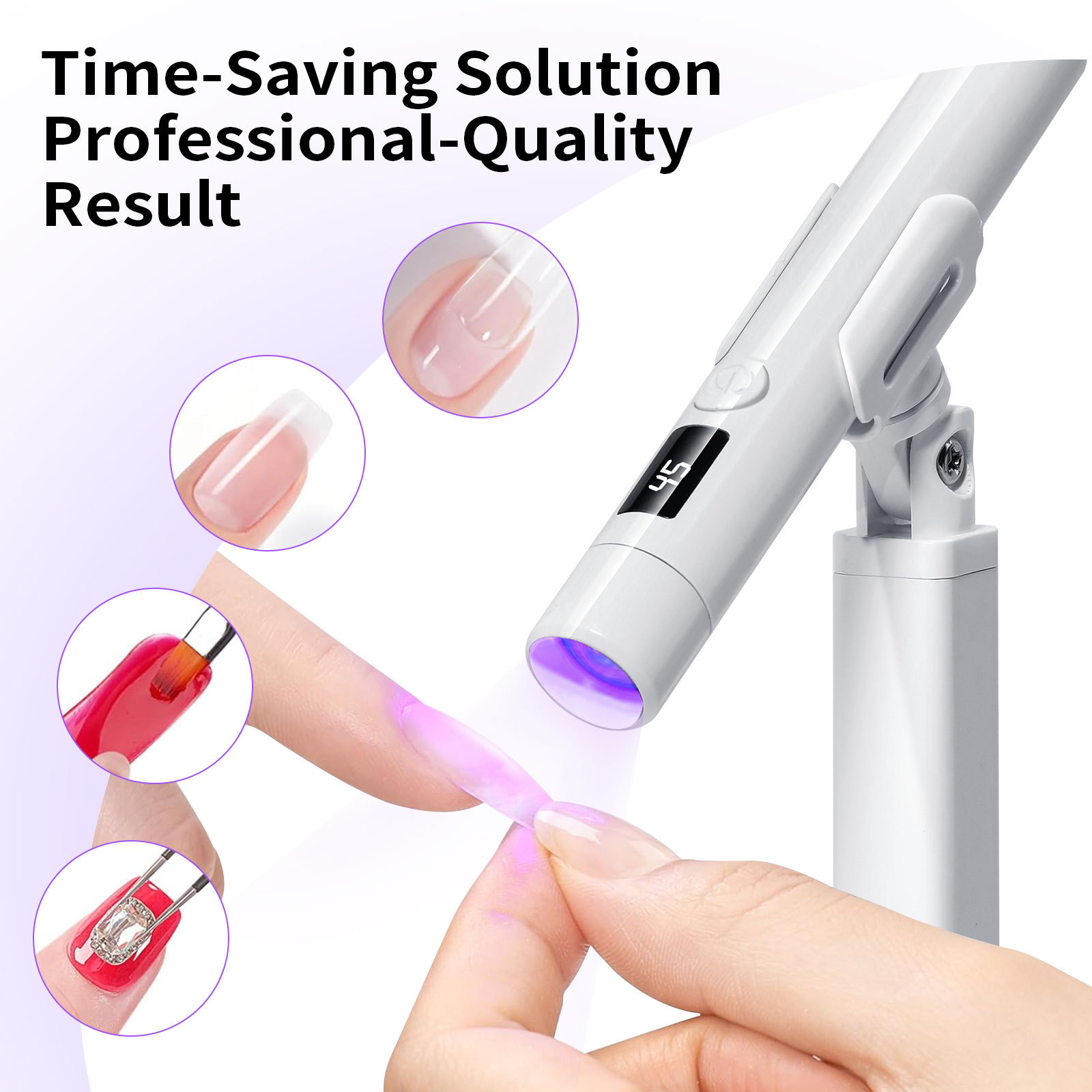 Exposure Unit Uv - Mini-Nagelkunst-UV-LED-Licht, wiederaufladbar, mit Display, tragbarer Nageltrockner,