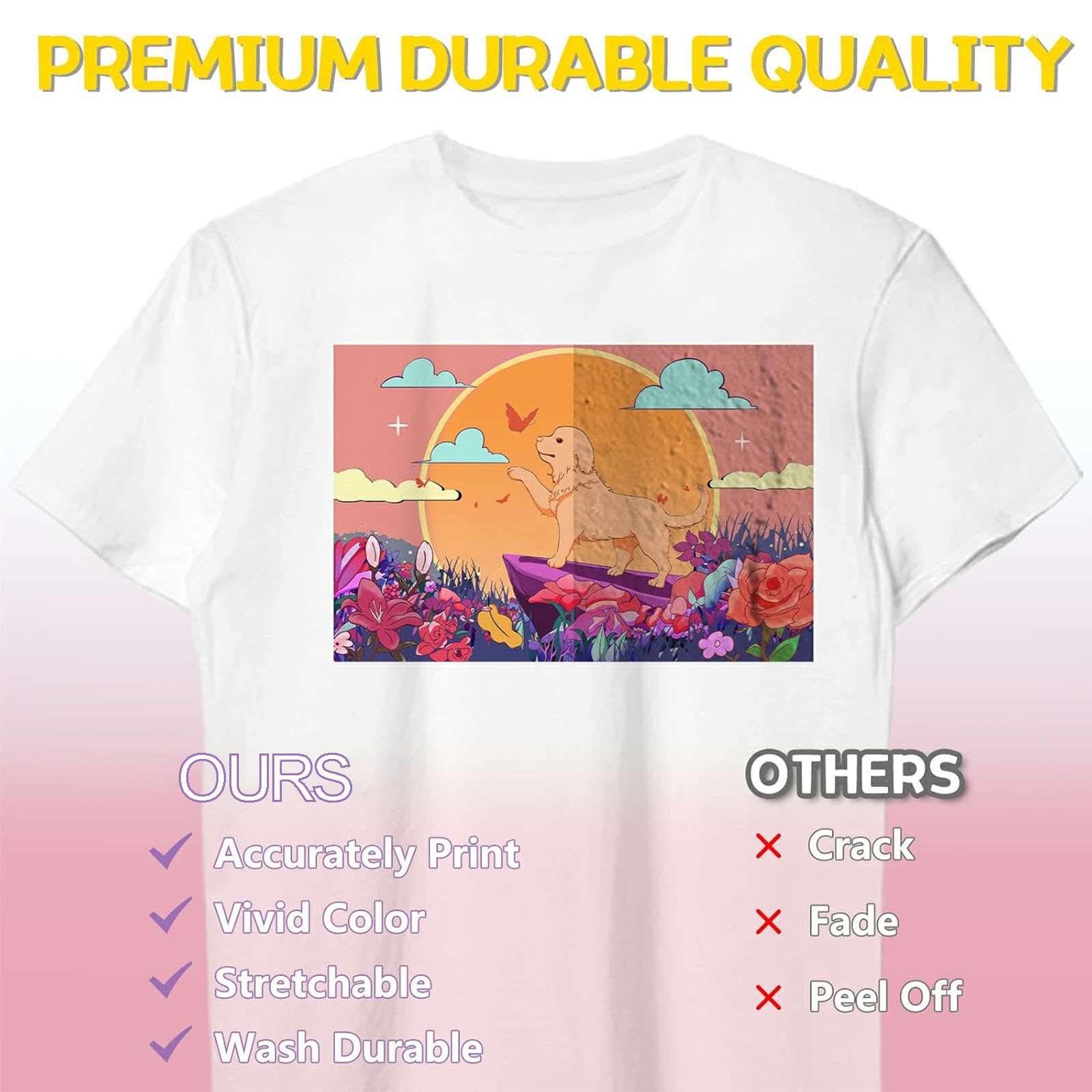 5 Blatt A4-Wärmeübertragungspa – Printable Heat Transfer Vinyl Bewertung und Preis