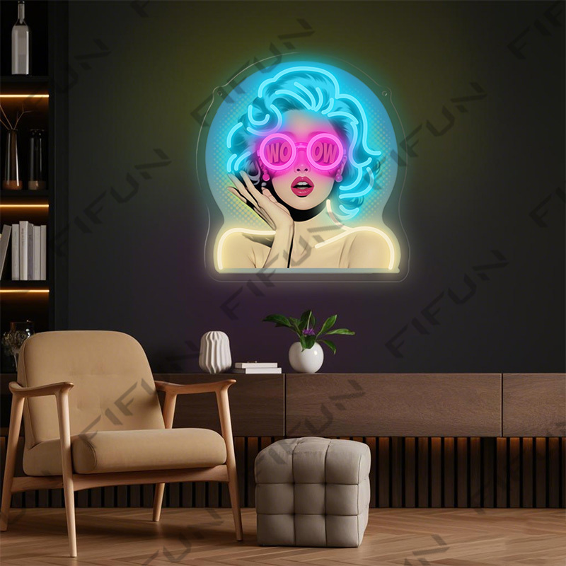 WOW Curl Girl Neon-Schild UV-B – Commercial Uv Printing Bewertung und Preis