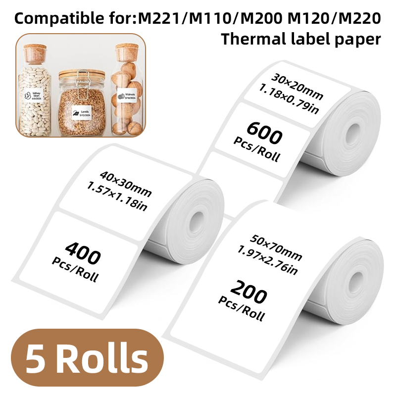 5 Rollen weiße Etikettenaufkle – Commercial Printing Machine Bewertung und Preis